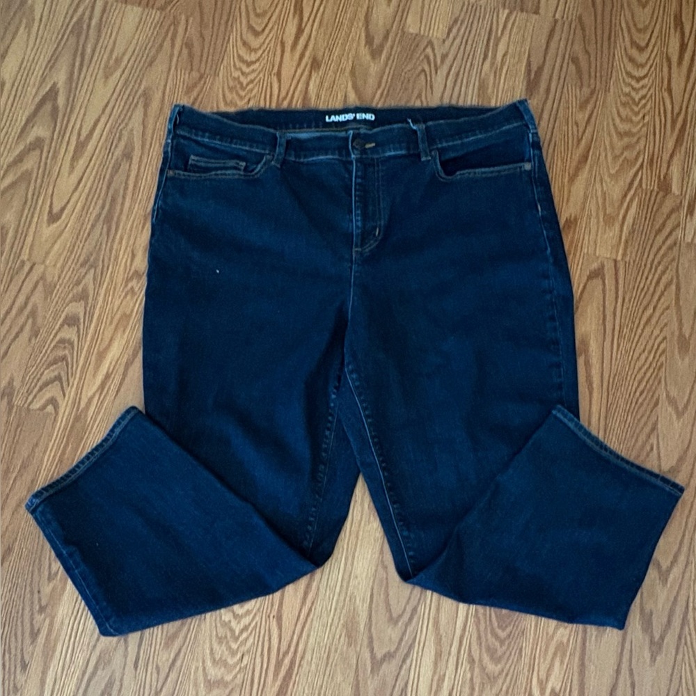 Land’s End Women’s Dark Blue 22W Cotton mix Jeans